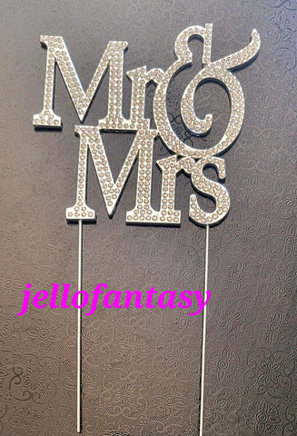 Cake Topper MR&MRS Silver