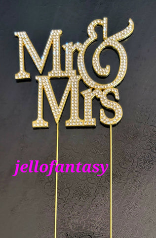 Cake Topper MR&MRS Gold