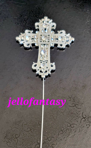Cake Topper Cross Silver