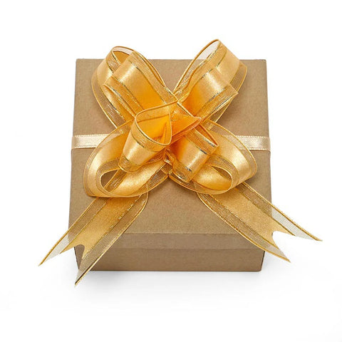 46994359  Gold 4"Fabric Butterfly Bows