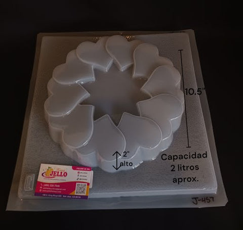 J-457 Molde  Jumbo Rosca Corazones