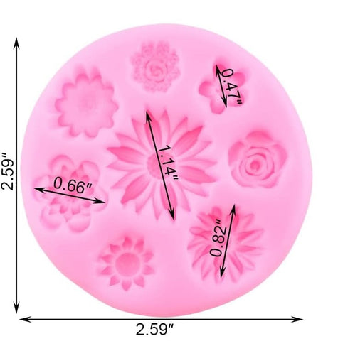 Molde silicon flores