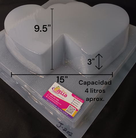 J-202 Molde  Jumbo Corazones Juntos