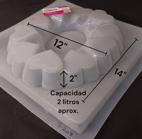 J-227 Molde Jumbo Rosca Ovalada Corazones