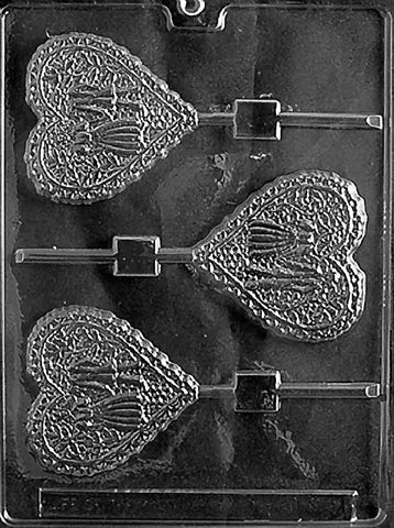 W025 LACY BRIDE AND GROOM HEART L