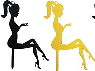 Silueta de mujer cake topper