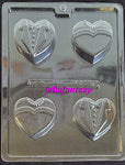 W073 Molde para chocolate BRIDE GROOM HEART COOKIE