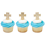 21707 Gold Cross DecoPics (12 Pcs)