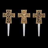 21707 Gold Cross DecoPics (12 Pcs)