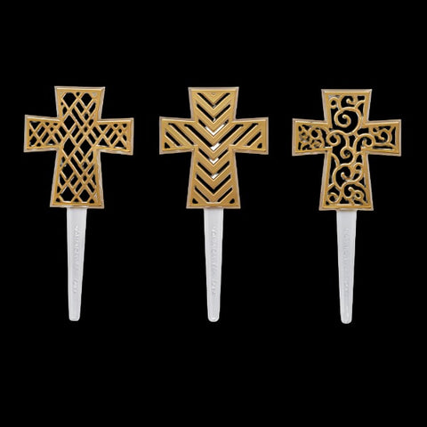 21707 Gold Cross DecoPics (12 Pcs)